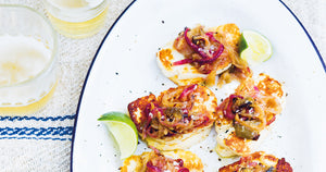 Grilled Halloumi with Jalapeño, Lime & Tequila Relish