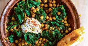 Chickpea and Spinach Tagine with Yogurt