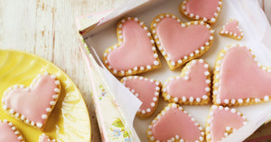 Lemon & Vanilla Yogurt Hearts with Fondant Icing