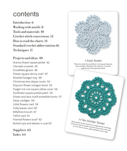 Granny Square and Crochet Motif Card and Book Set: 50 cards and a 64-page book